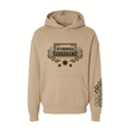 Mid-weight unisex pullover hoodie in tan featuring a Wynonna Raised On Radio design printed on the front and Raised On Radio 2026 tour dates on the back.