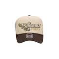Classic fitting brown and khaki mesh back trucker hat featuring a Wynonna Judd design printed on the front.&nbsp;